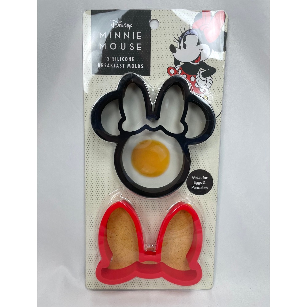 Disney Minnie Mouse Silicone Breakfast Molds Bow‎ 2pc Egg Pancake Silicone